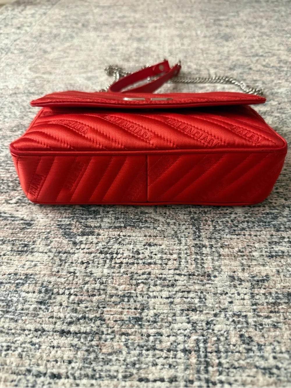 Balenciaga Red Quilted BB Chain Crossbody Bag